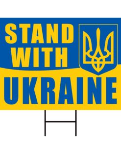 Stand With Ukraine Yard Sign Support Ukrainian Flag