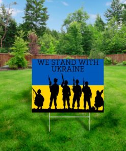 We Stand With UKRAINE Free Ukraine Yard Sign