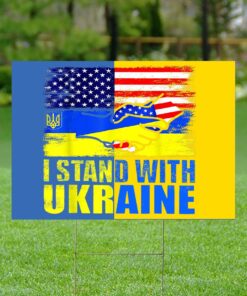 I Stand With Ukraine We Support Ukraine Flag