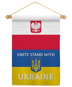 Poland Stand With Ukraine Garden House Flag