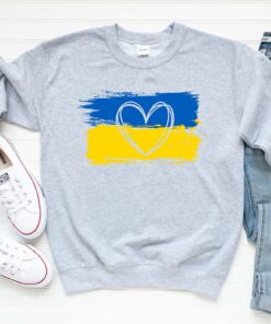 Ukrainian Flag Heart Support Ukraine Stand With Shirt