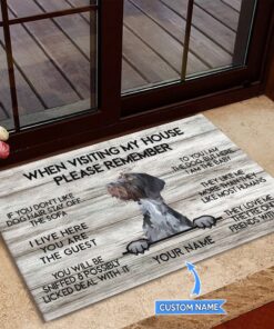 Lovely German Wirehaired Pointers Personalized Doormat Dog Lovers Housewarming