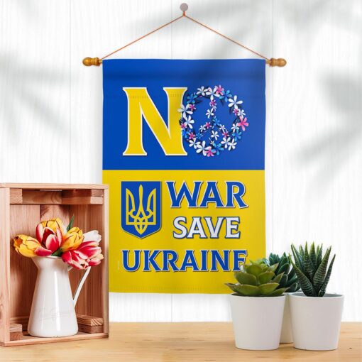 No War Save Ukraine Garden Flag