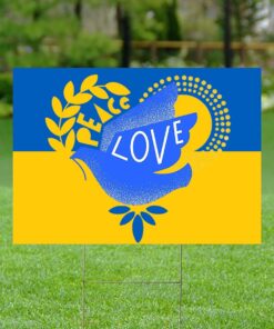 Peace Bird We Support Ukraine Stand With Yard Sign