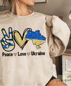 Peace Love Ukraine Ukrainian Flag Sweatshirt