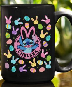 Personalized Stitch Easter Bunny Eggs Mug