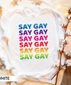 Say Gay Colorful Vintage Limited Protest LGBTQIA Shirt
