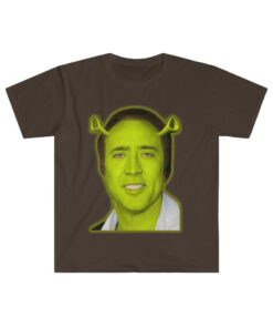 Shrek And Nicolas Cage Face Funny Meme T Shirt