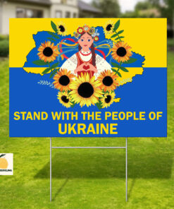 Stand With Ukraine Save Free Christian Protector Yard Sign