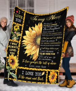 Sunflower To My Niece Love Your Aunt Mother’s Day Blanket