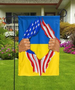 Support I Stand With Ukraine American Flag Ukrainian