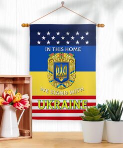 This Home Ukraine Garden Flag Outdoor Decorative Yard House Banner