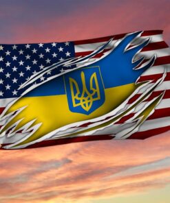 Ukrainian Flag Inside American I Stand With Ukraine Support