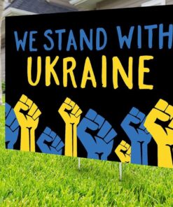 We Stand With Ukraine BLM Flag Yard Sign