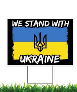 We Stand With Ukraine Coat Of Arms Yard Sign