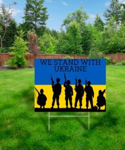 We Stand With UKRAINE Free Ukraine Yard Sign
