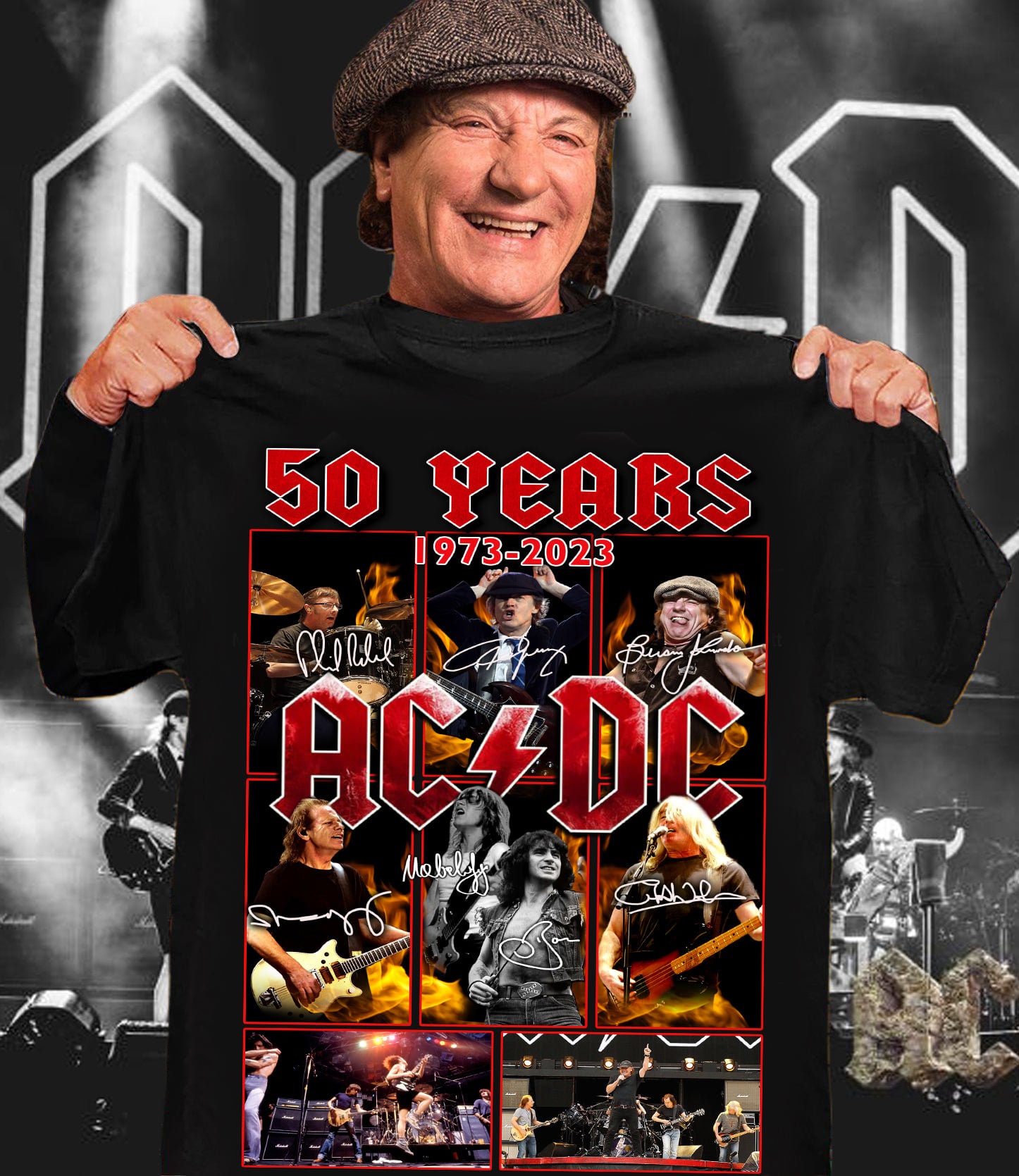 ACDC 50 Years Anniversary 1973 2023 Thank You For The Memories T Shirt