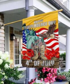 Happy 4th Of July Veteran Independence Day Garden Flag
