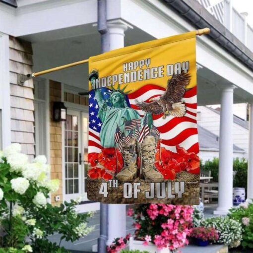 Happy 4th Of July Veteran Independence Day Garden Flag