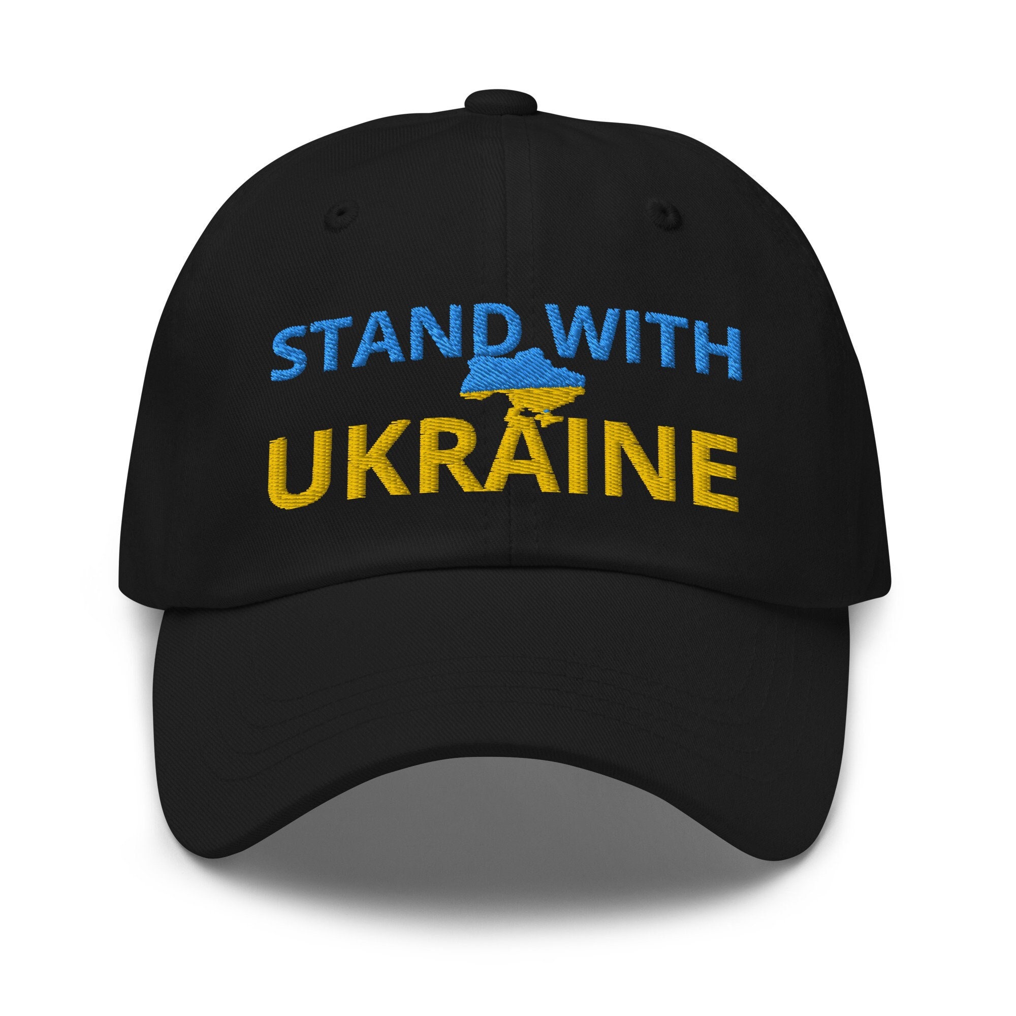 I Stand With Ukraine Anti Putin Ukrainian Flag Embroidered Hat