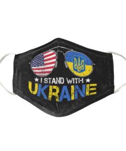 I Stand With Ukraine Support Pray For Ukrainian Face Mask