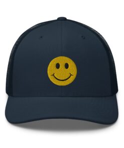 Smiley Face Embroidered Trucker Hat