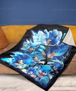 Personalized Sonic Birthday Blanket With Age And Name