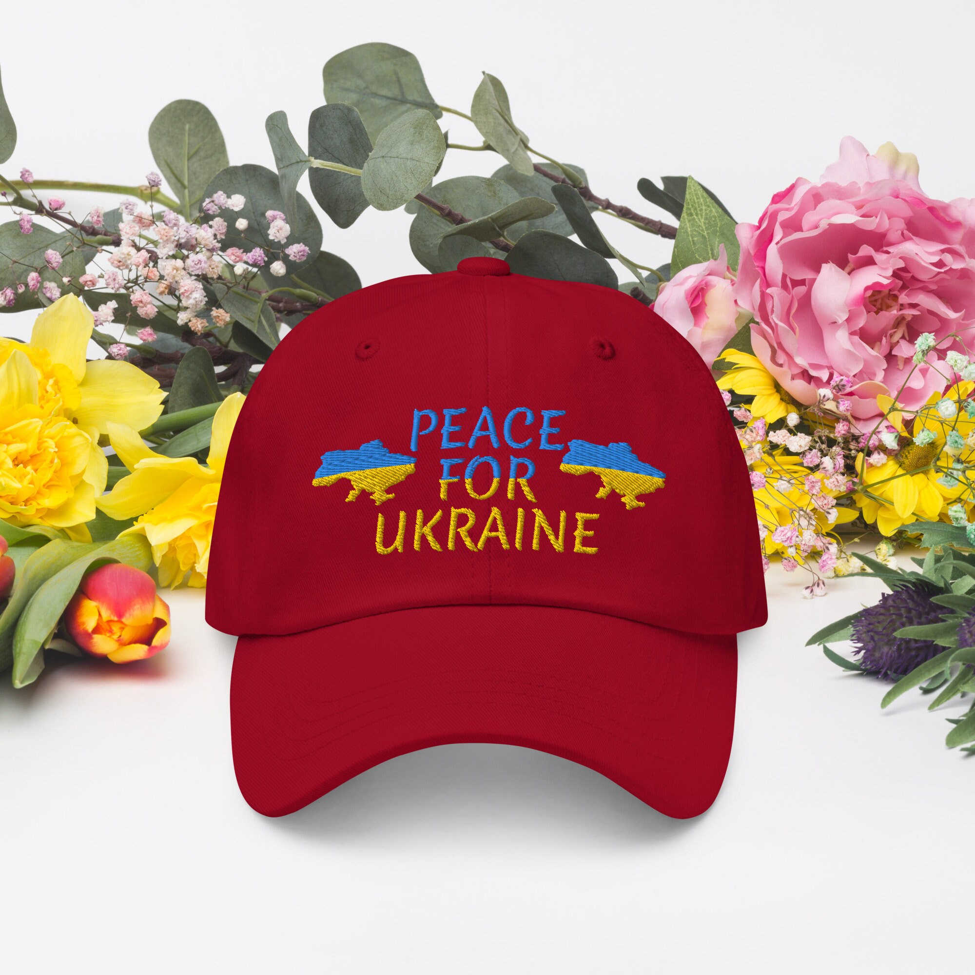 Peace For Ukraine No War Embroidered Hat