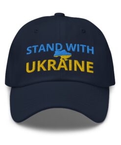 I Stand with Ukraine Anti Putin Ukrainian Flag Embroidered Hat