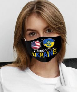 I Stand With Ukraine Support Pray For Ukrainian Face Mask