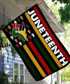 Juneteenth African Black Lives Matter Freedom House Garden Flag