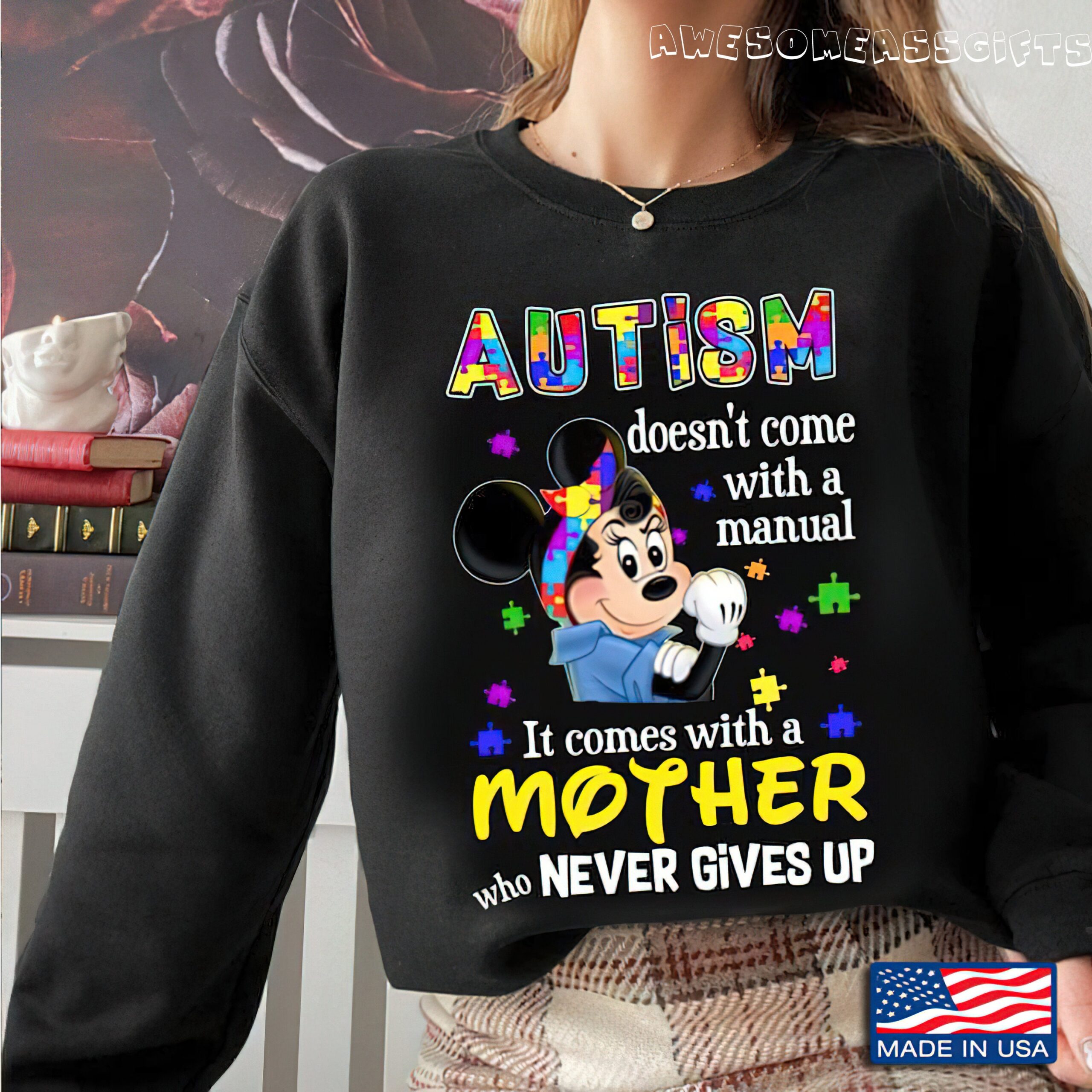 Mickey Mouse Autism Awareness Puzzle Piece Mother's Day T Shirt