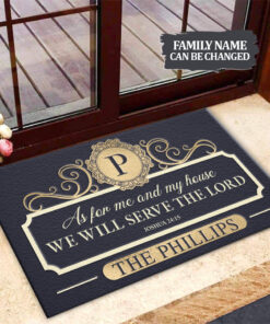 Personalized As For Me And My House We Will Serve The Lord Joshua 24:15 Doormat