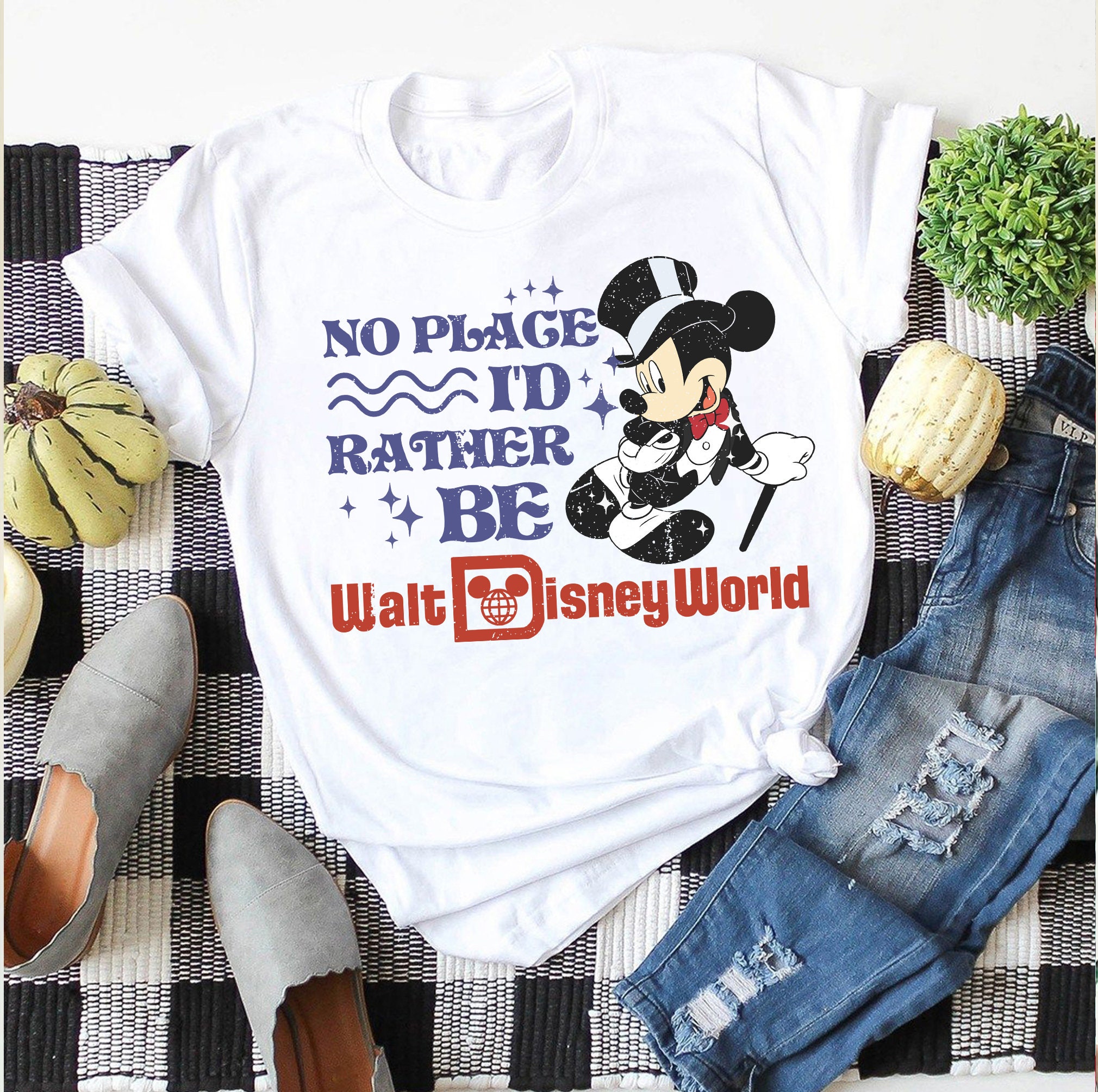 Vintage No Place I'D Rather Be Walt Disney World Shirt
